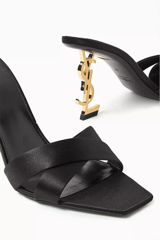 Picture of On Your Feets - Heels Collection - Satin Crepe Opyum Mules - Available at Raja Sahib