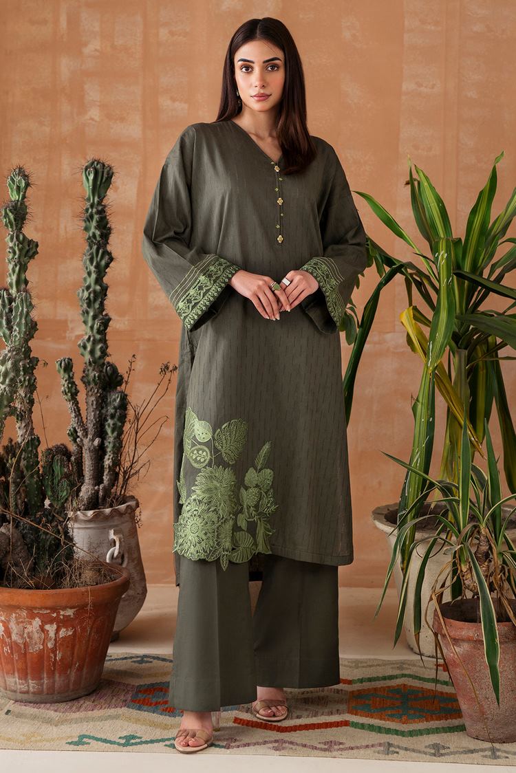 Picture of Embroidered Leno Kara Suit P1021 - 2 Piece - Available at Raja Sahib