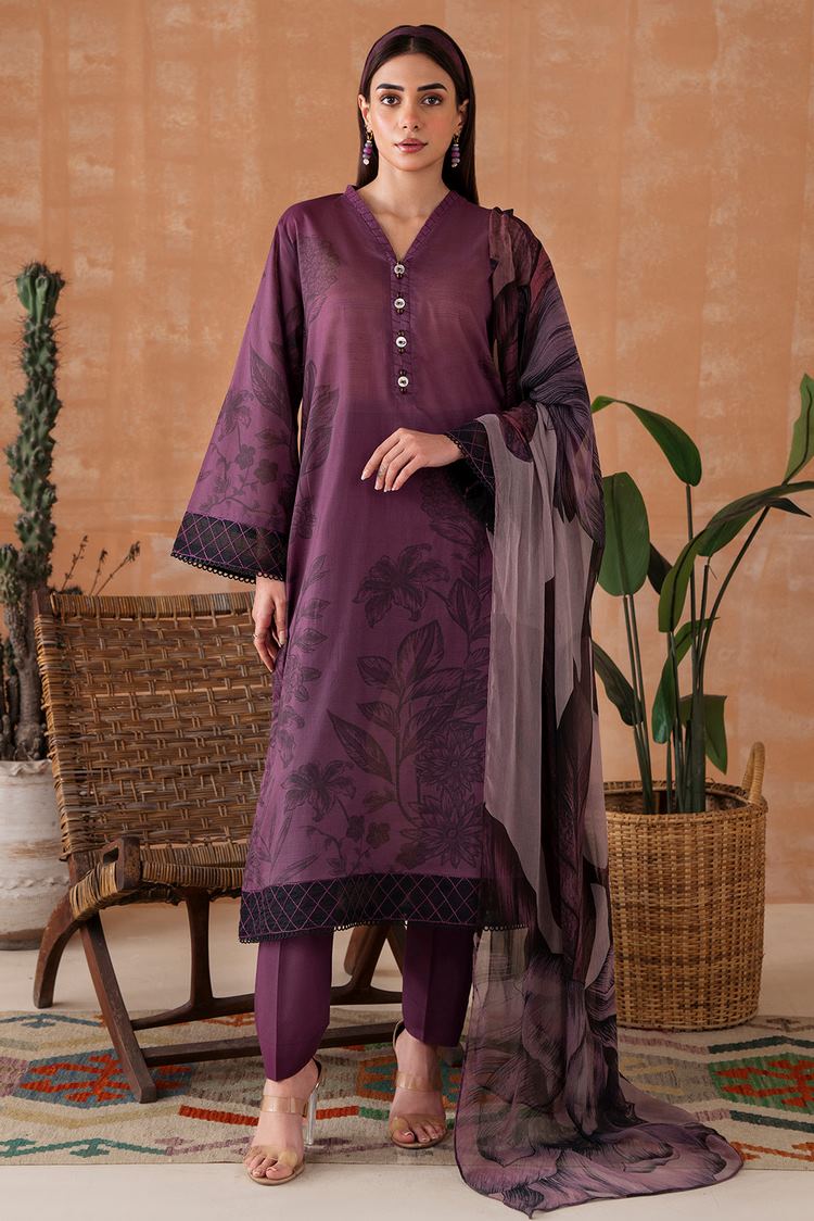 Picture of Embroidered Textured Lawn Suit P1050 - 3 Piece - Available at Raja Sahib