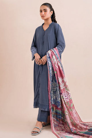 Picture of Embroidered Chambray Suit P1064 - 3 Piece - Available at Raja Sahib