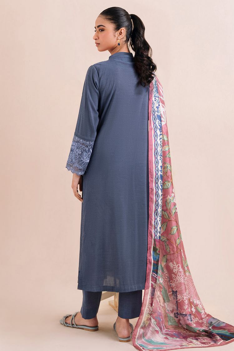 Picture of Embroidered Chambray Suit P1064 - 3 Piece - Available at Raja Sahib