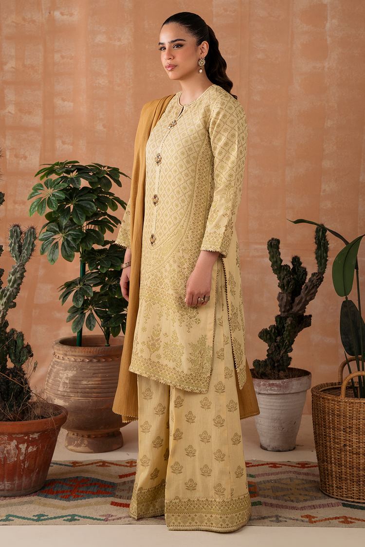 Picture of Weaved Jacquard Suit P1080 - 3 Piece - Available at Raja Sahib