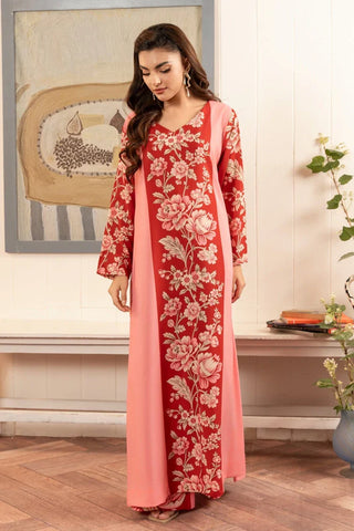 Picture of Stitch Vibes - Zebaish RTW Collection - 1 PC - Coral Pink Dress - Available at Raja Sahib