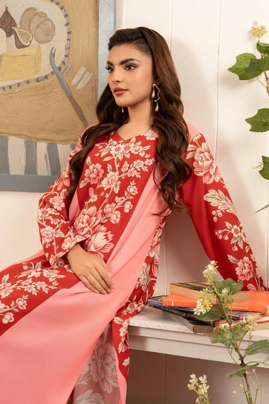 Picture of Stitch Vibes - Zebaish RTW Collection - 1 PC - Coral Pink Dress - Available at Raja Sahib