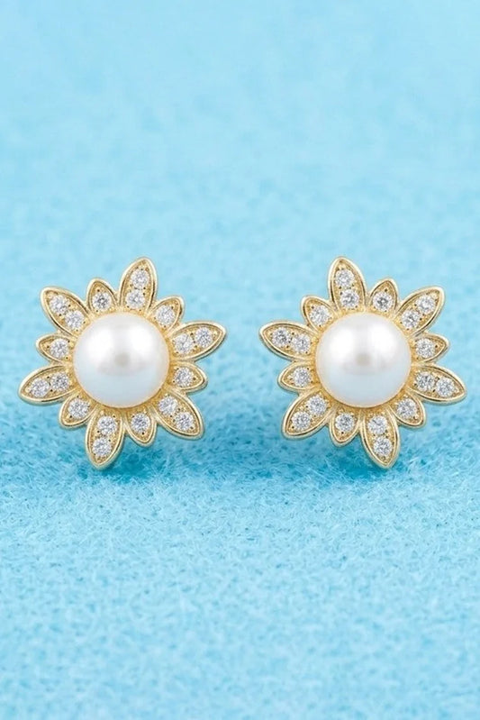 Pastels - Sunflower Pearl Earrings - [A]E574
