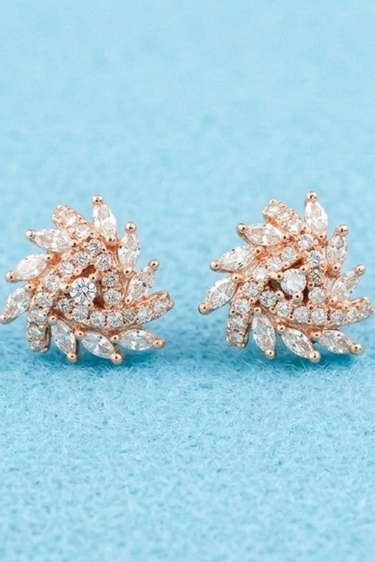 Pastels - Rose Gold Empress Cluster Earrings - [A]E576