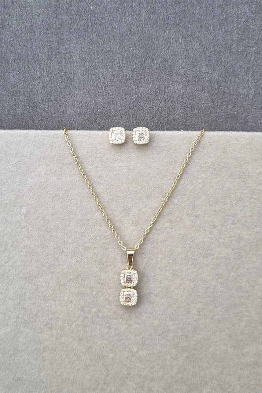 Pastels - Diamond Aura Double Square Golden Set - [A]S080