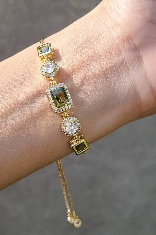 Pastels - Green Gemstone Charm Bracelet - [H]B113