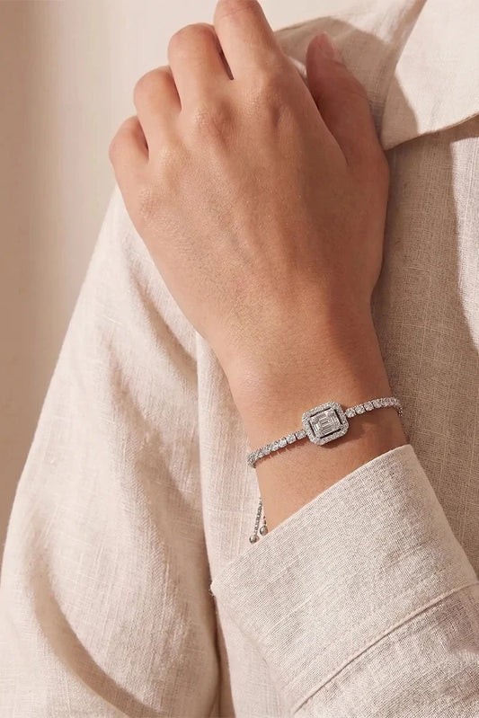Pastels - Classic Silver Tennis Bracelet - [H]B134