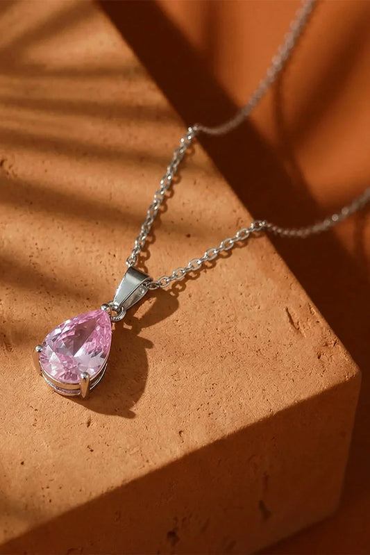Pastels - Pink Teardrop Elegance Necklace - [H]N184