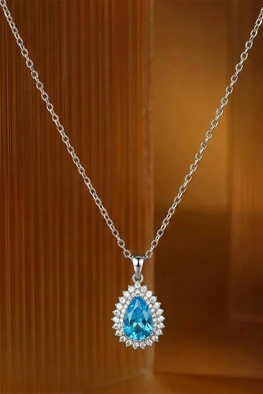 Pastels - The Diana Blue Halo Necklace - [H]N195