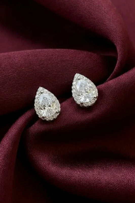 Pastels - Teardrop Diamond Stud Earrings - [M]E542