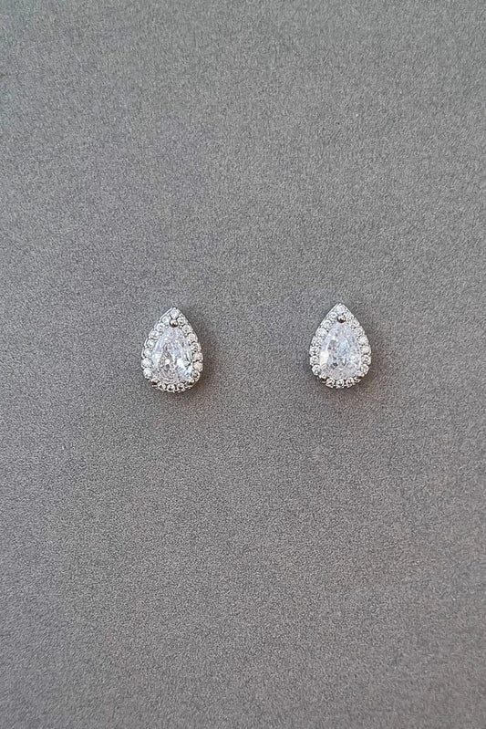 Pastels - Teardrop Diamond Stud Earrings - [M]E542