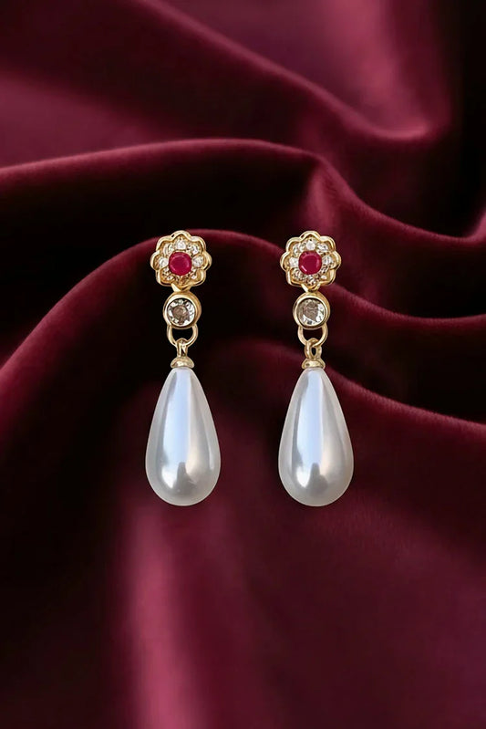 Pastels - Pearl Blossom Drop Earrings - [M]E556