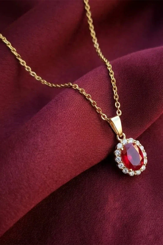 Pastels - Ruby Aura Necklace - [M]N178