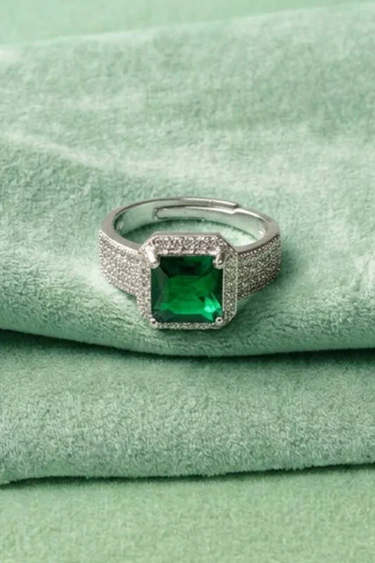 Pastels - Paved Emerald Statement Ring - [M]R089