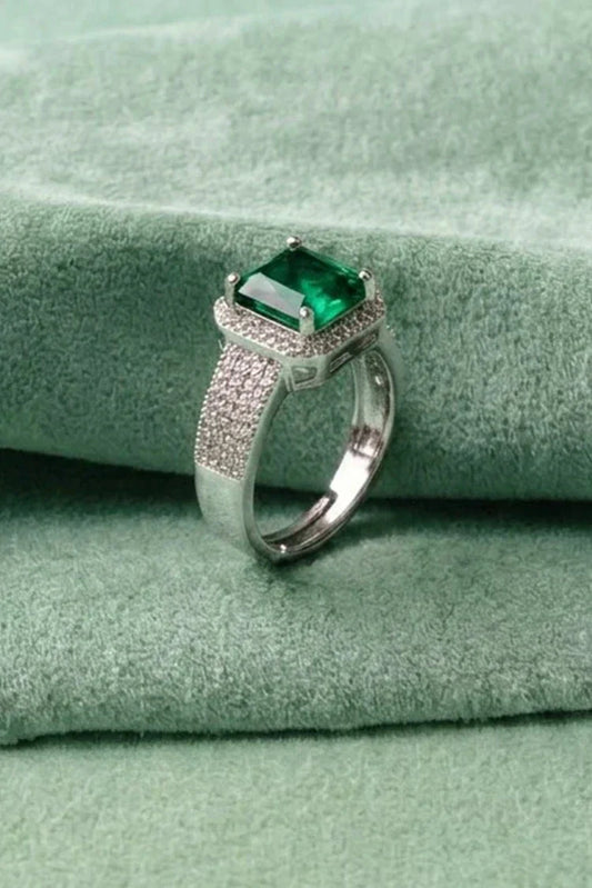 Pastels - Paved Emerald Statement Ring - [M]R089