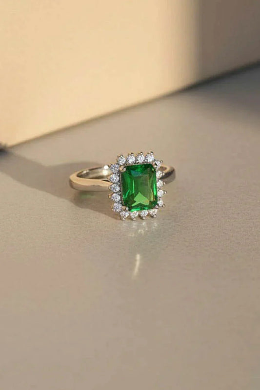 Pastels - Green Gemstone Adjustable Ring - [M]R095