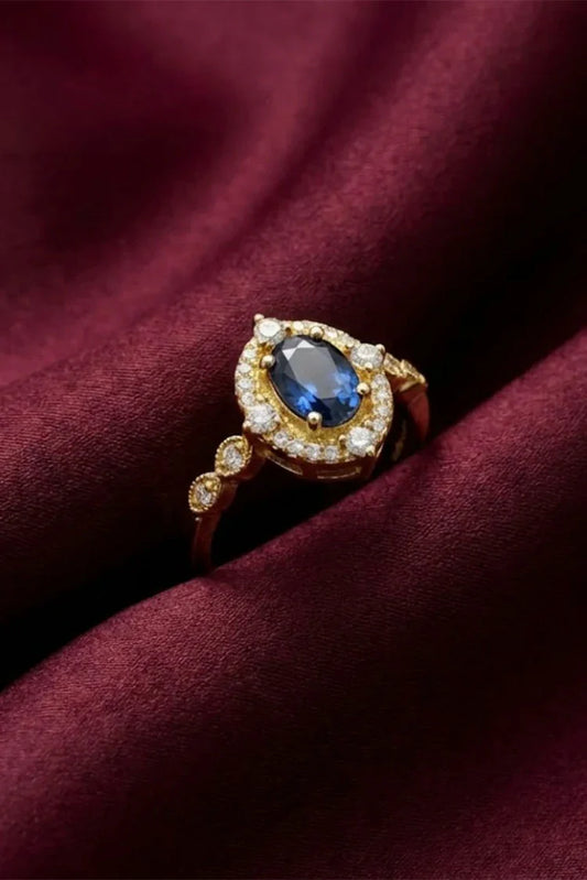 Pastels - Blue Sapphire Halo Ring - [M]R107