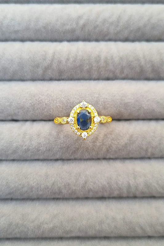 Pastels - Blue Sapphire Halo Ring - [M]R107
