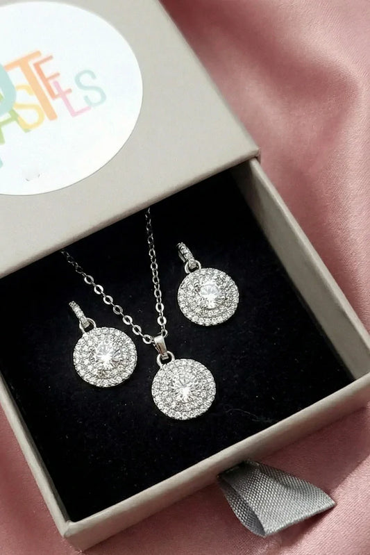 Pastels - Diamond Disc Duo Jewelry Set - [S024]