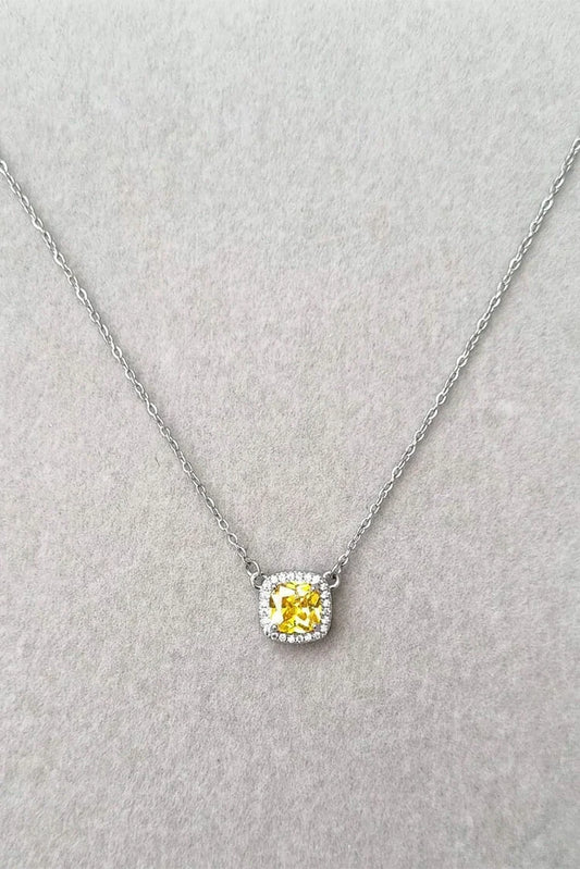 Pastels - Cushion Brilliance Yellow Necklace - [S]N160