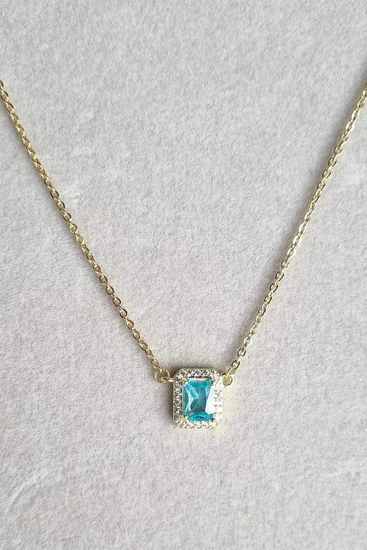 Pastels - Cushion Cut Blue Topaz Necklace - [S]N168