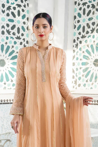 Picture of Manahils - Safiyya RTW Collection - Peach-106 - Available at Raja Sahib