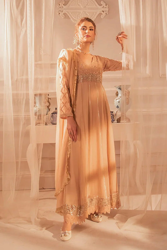 Picture of Manahils - Safiyya RTW Collection - Peach-108 - Available at Raja Sahib