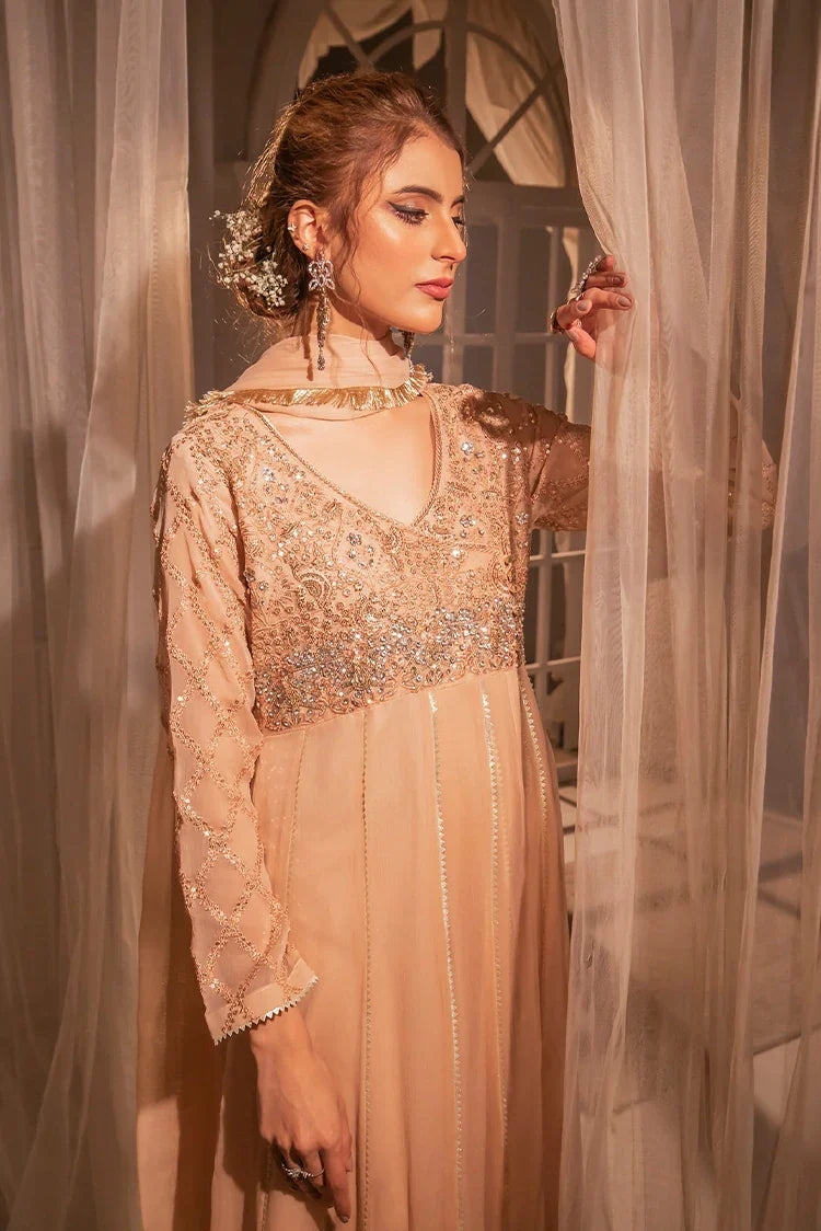 Picture of Manahils - Safiyya RTW Collection - Peach-108 - Available at Raja Sahib