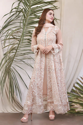 Picture of Manahils - Safiyya RTW Collection - Peach-113 - Available at Raja Sahib