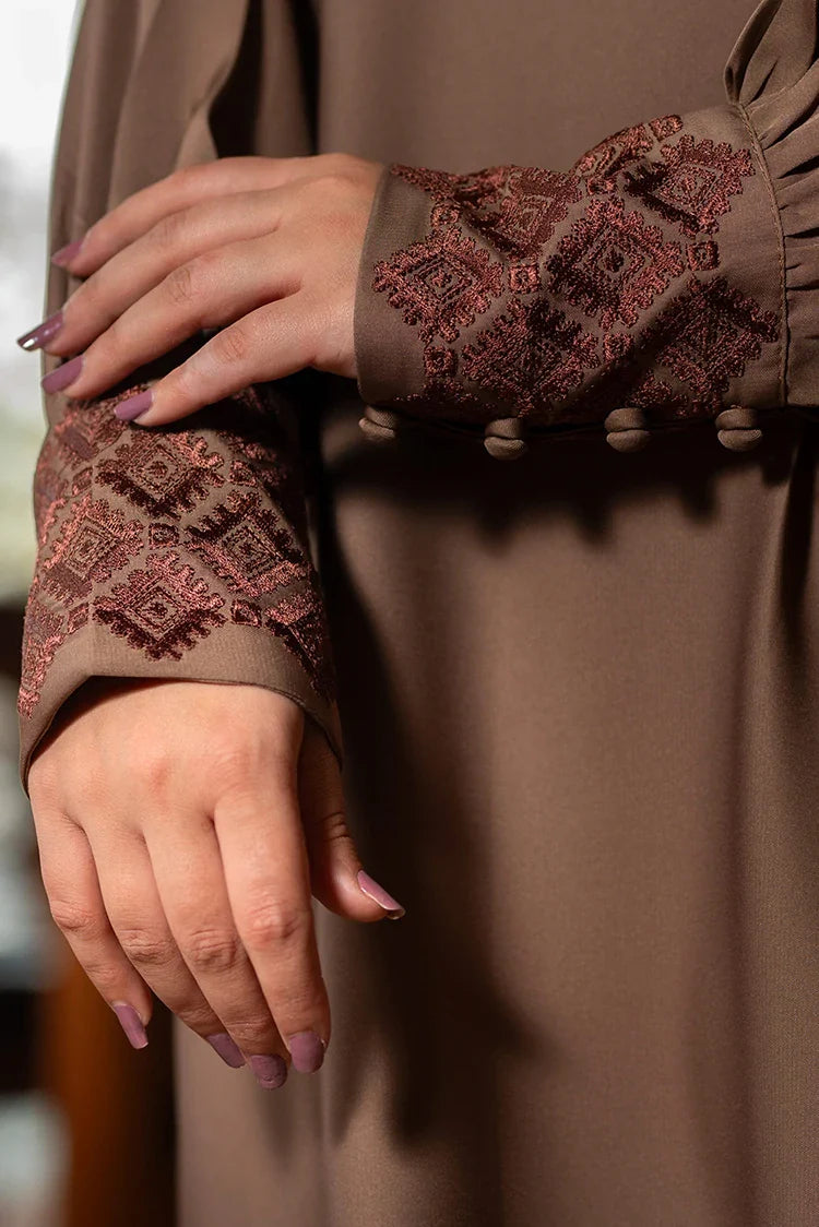 Picture of Malbus - Embroidered Abaya - Beige - Available at Raja Sahib