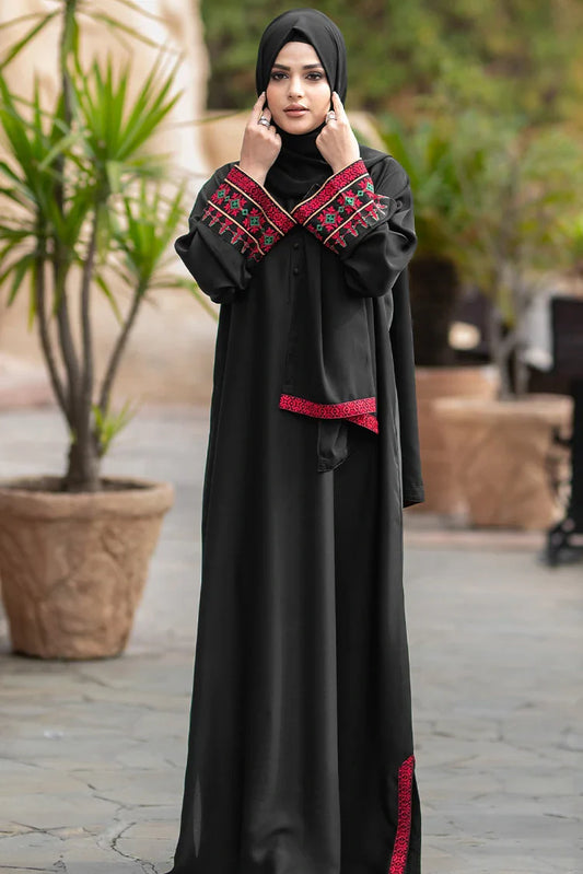 Picture of Malbus - Plain - Abaya - Black Noir - Available at Raja Sahib