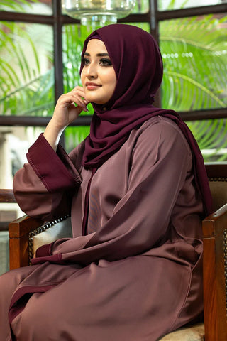 Picture of Malbus - Plain - Abaya - Mauve - Available at Raja Sahib