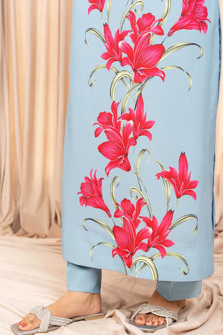 Picture of Stitch Vibes - Frosted Blue Dress - 2 Piece - PYT7474 - Available at Raja Sahib