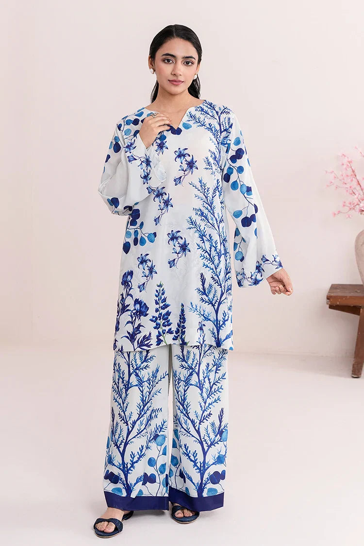Picture of Stitch Vibes - Ivory Lagoon CO-ord Set - QTX3847 - Available at Raja Sahib