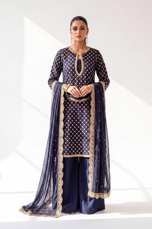 Ramira - Sheesh Mahal - Navy Blue Jacquard