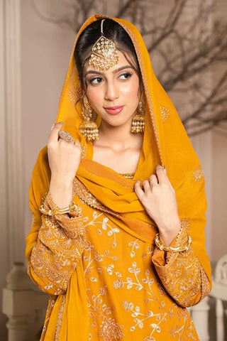 Picture of Abaan Zohan - Rang e Haya Collection - Riwaj Mustard - Available at Raja Sahib