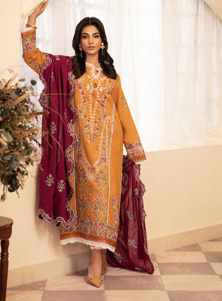 Picture of Roheenaz - Meraki Winter Collection - Saffron - Unstitched - Available at Raja Sahib