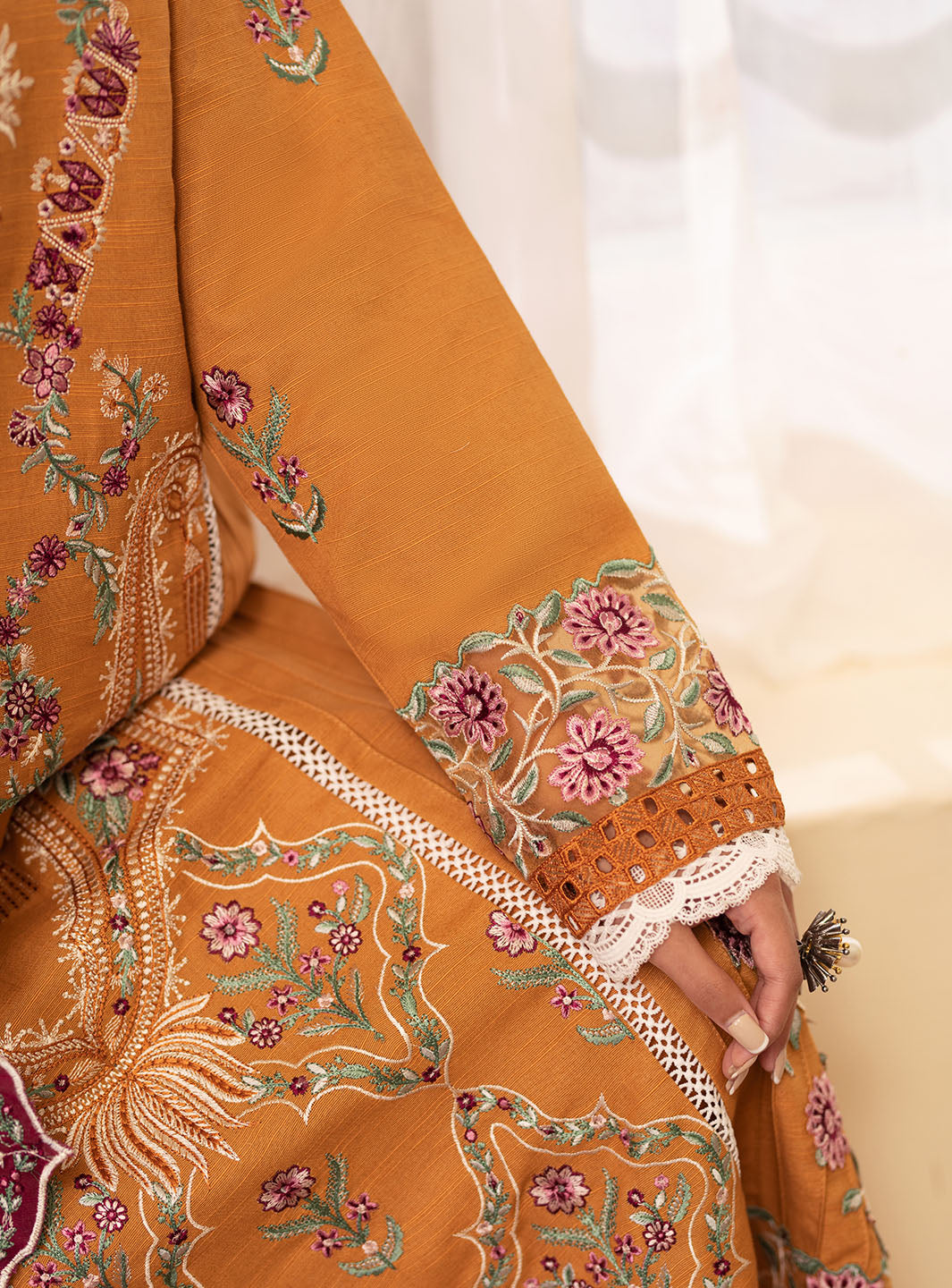 Picture of Roheenaz - Meraki Winter Collection - Saffron - Unstitched - Available at Raja Sahib