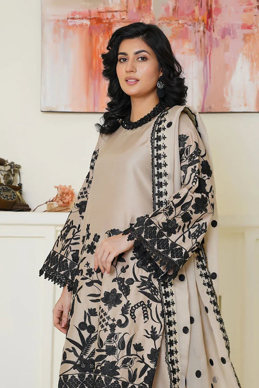 Threads & Weaves - Embroidered Viscose 3 Piece Suit - Chic Beige & Black