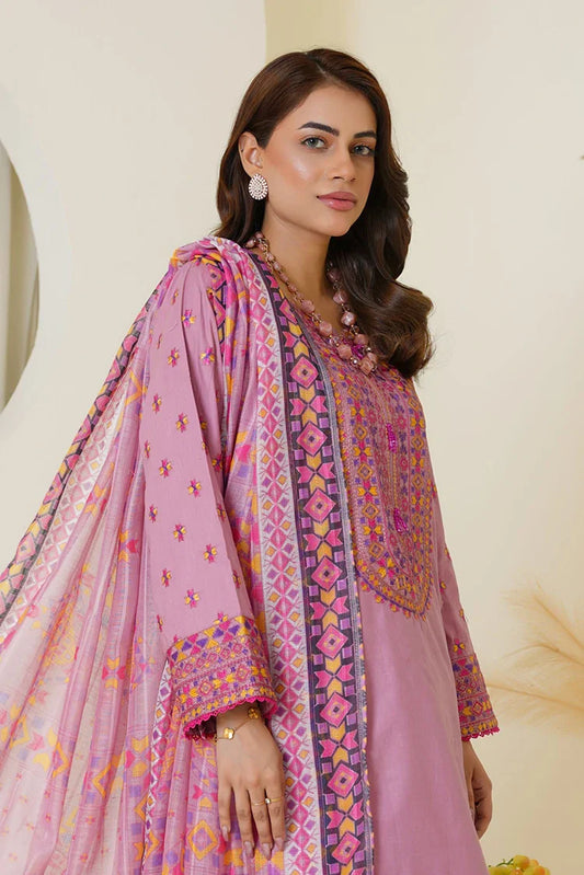 Threads & Weaves - Embroidered Viscose 3-Piece Suit - Mauve Pink