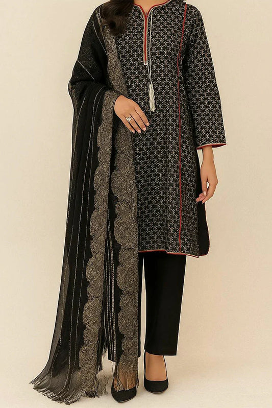 6Teen - 3 Piece - Lawn Suit - Black