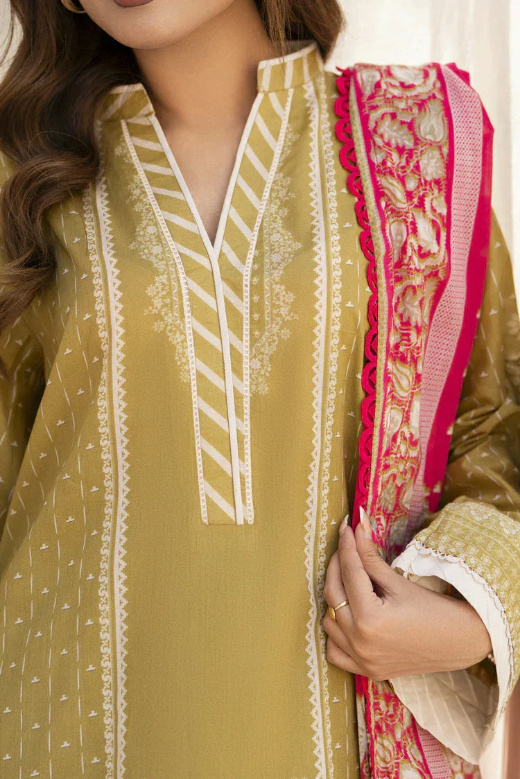 3-PC Unstitched Printed Lawn Suit