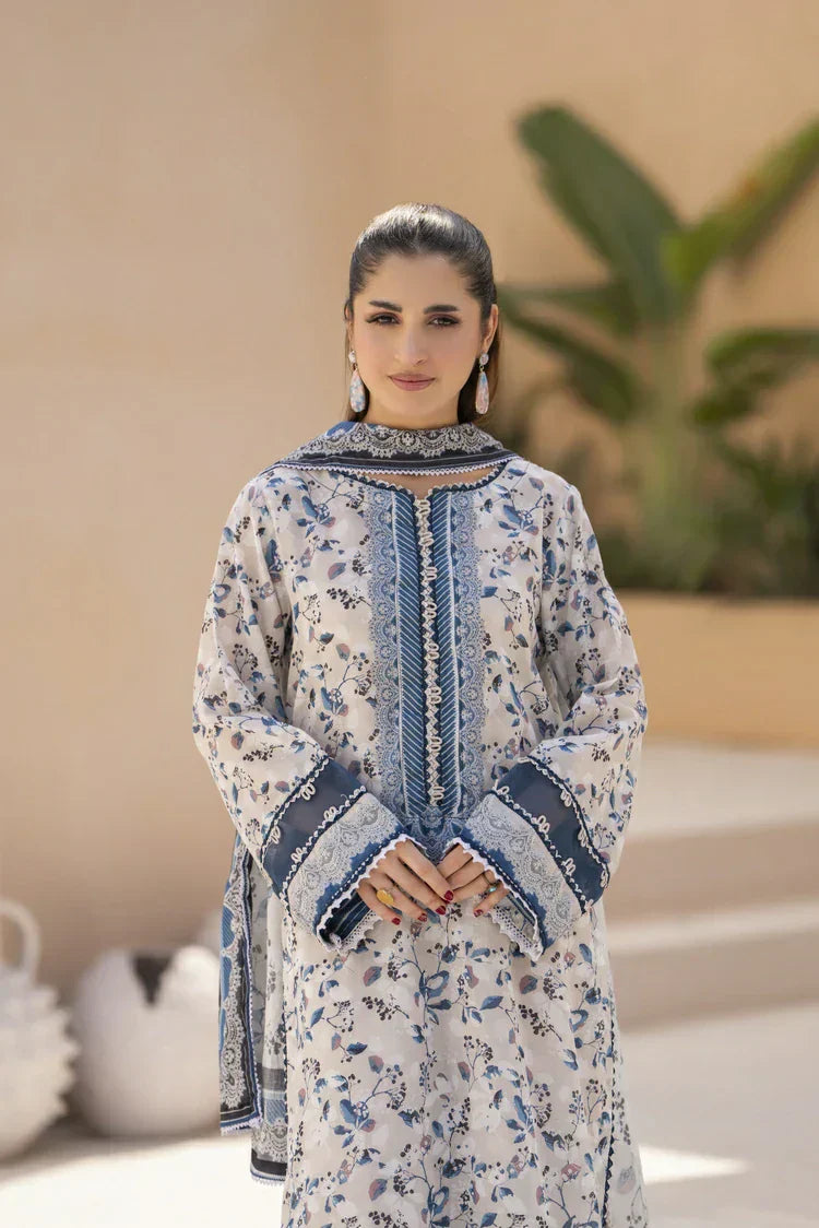3-PC Unstitched Printed Lawn Suit