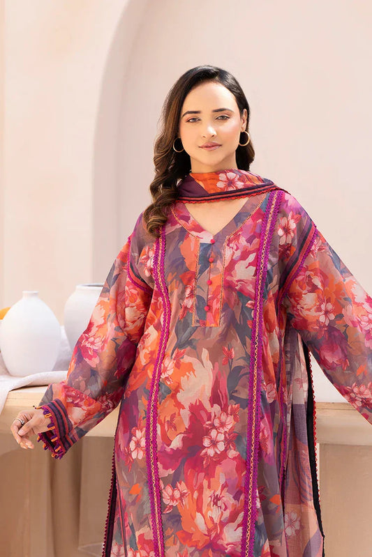 3-PC Unstitched Printed Lawn Suit