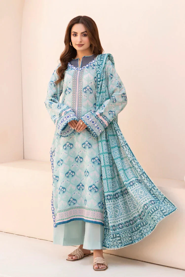 3-PC Unstitched Printed Lawn Suit