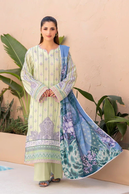 3-PC Unstitched Printed Lawn Suit