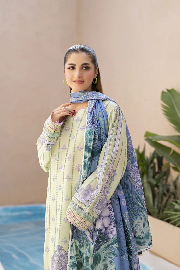3-PC Unstitched Printed Lawn Suit