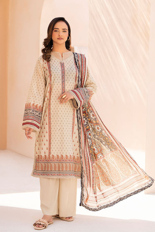 Ellena - 3-PC Unstitched Printed Lawn Suit